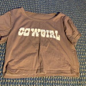 brown crop cowgirl shirt